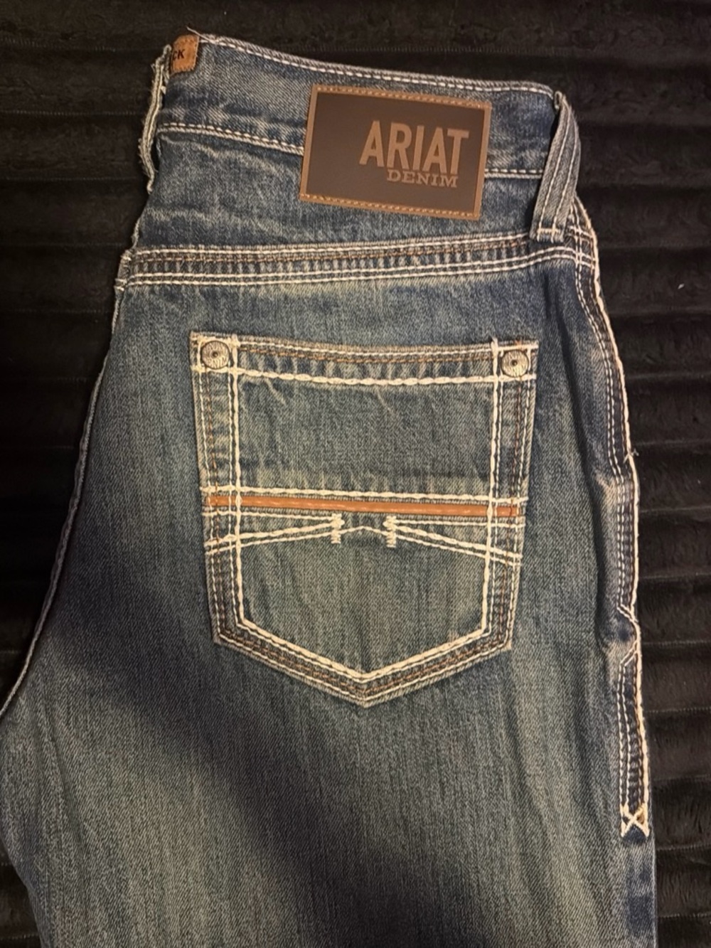 Ariat Men's Medium Blue Bootcut Jeans with Contrast Stitch